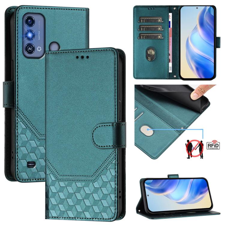 Honeycomb Embossing RFID Leather Phone Case, For ZTE nubia Z60 Ultra, For ZTE Blade A73 5G, For ZTE Blade A73 4G, For ZTE Blade V50 Vita, For ZTE Blade A53 / A53+, For ZTE Blade A53 Pro, For ZTE Blade A52 Lite, For ZTE Blade V40s