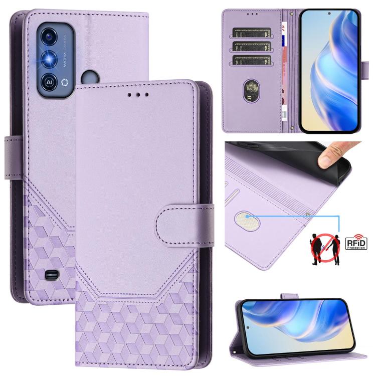 Honeycomb Embossing RFID Leather Phone Case, For ZTE nubia Z60 Ultra, For ZTE Blade A73 5G, For ZTE Blade A73 4G, For ZTE Blade V50 Vita, For ZTE Blade A53 / A53+, For ZTE Blade A53 Pro, For ZTE Blade A52 Lite, For ZTE Blade V40s