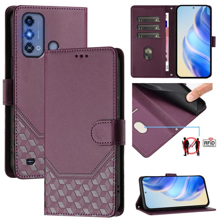 Honeycomb Embossing RFID Leather Phone Case, For ZTE nubia Z60 Ultra, For ZTE Blade A73 5G, For ZTE Blade A73 4G, For ZTE Blade V50 Vita, For ZTE Blade A53 / A53+, For ZTE Blade A53 Pro, For ZTE Blade A52 Lite, For ZTE Blade V40s