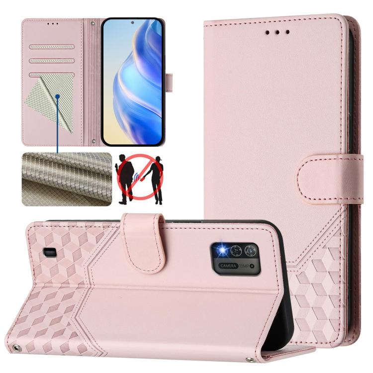 Honeycomb Embossing RFID Leather Phone Case, For ZTE nubia Z60 Ultra, For ZTE Blade A73 5G, For ZTE Blade A73 4G, For ZTE Blade V50 Vita, For ZTE Blade A53 / A53+, For ZTE Blade A53 Pro, For ZTE Blade A52 Lite, For ZTE Blade V40s