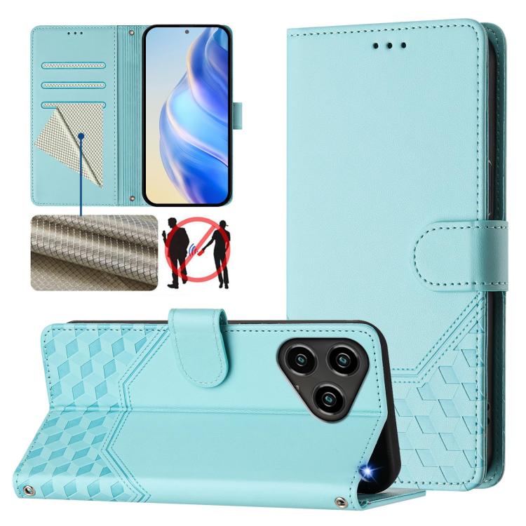 Honeycomb Embossing RFID Leather Phone Case, For ZTE nubia Neo 5 5G, For ZTE nubia Neo 5 GT 5G, For ZTE Optus X Value 5G, For ZTE Optus X Pro 2 5G, For ZTE nubia RedMagic 11 Air, For ZTE A75 Pro / Telstra T-Elite 5G, For ZTE Blade A76 4G               ...