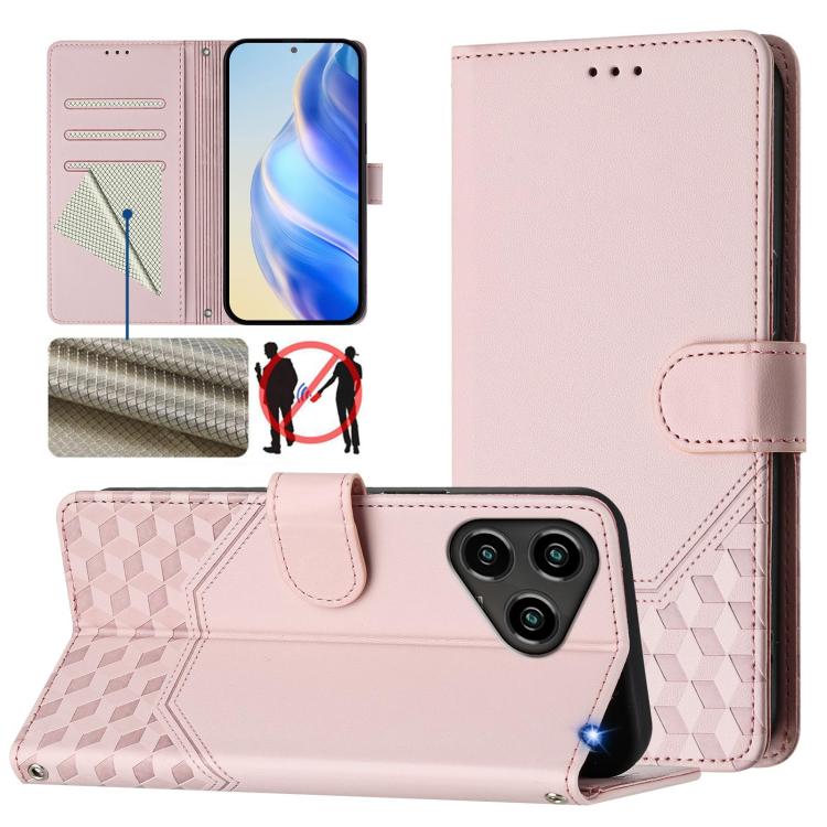 Honeycomb Embossing RFID Leather Phone Case, For ZTE nubia Neo 5 5G, For ZTE nubia Neo 5 GT 5G, For ZTE Optus X Value 5G, For ZTE Optus X Pro 2 5G, For ZTE nubia RedMagic 11 Air, For ZTE A75 Pro / Telstra T-Elite 5G, For ZTE Blade A76 4G               ...