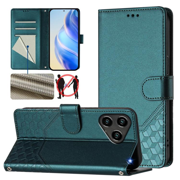Honeycomb Embossing RFID Leather Phone Case, For ZTE nubia Neo 5 5G, For ZTE nubia Neo 5 GT 5G, For ZTE Optus X Value 5G, For ZTE Optus X Pro 2 5G, For ZTE nubia RedMagic 11 Air, For ZTE A75 Pro / Telstra T-Elite 5G, For ZTE Blade A76 4G               ...