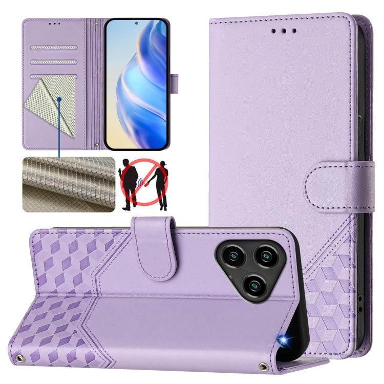 Honeycomb Embossing RFID Leather Phone Case, For ZTE nubia Neo 5 5G, For ZTE nubia Neo 5 GT 5G, For ZTE Optus X Value 5G, For ZTE Optus X Pro 2 5G, For ZTE nubia RedMagic 11 Air, For ZTE A75 Pro / Telstra T-Elite 5G, For ZTE Blade A76 4G               ...