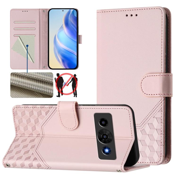 Honeycomb Embossing RFID Leather Phone Case, For ZTE nubia Neo 5 5G, For ZTE nubia Neo 5 GT 5G, For ZTE Optus X Value 5G, For ZTE Optus X Pro 2 5G, For ZTE nubia RedMagic 11 Air, For ZTE A75 Pro / Telstra T-Elite 5G, For ZTE Blade A76 4G               ...