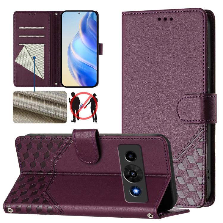 Honeycomb Embossing RFID Leather Phone Case, For ZTE nubia Neo 5 5G, For ZTE nubia Neo 5 GT 5G, For ZTE Optus X Value 5G, For ZTE Optus X Pro 2 5G, For ZTE nubia RedMagic 11 Air, For ZTE A75 Pro / Telstra T-Elite 5G, For ZTE Blade A76 4G               ...