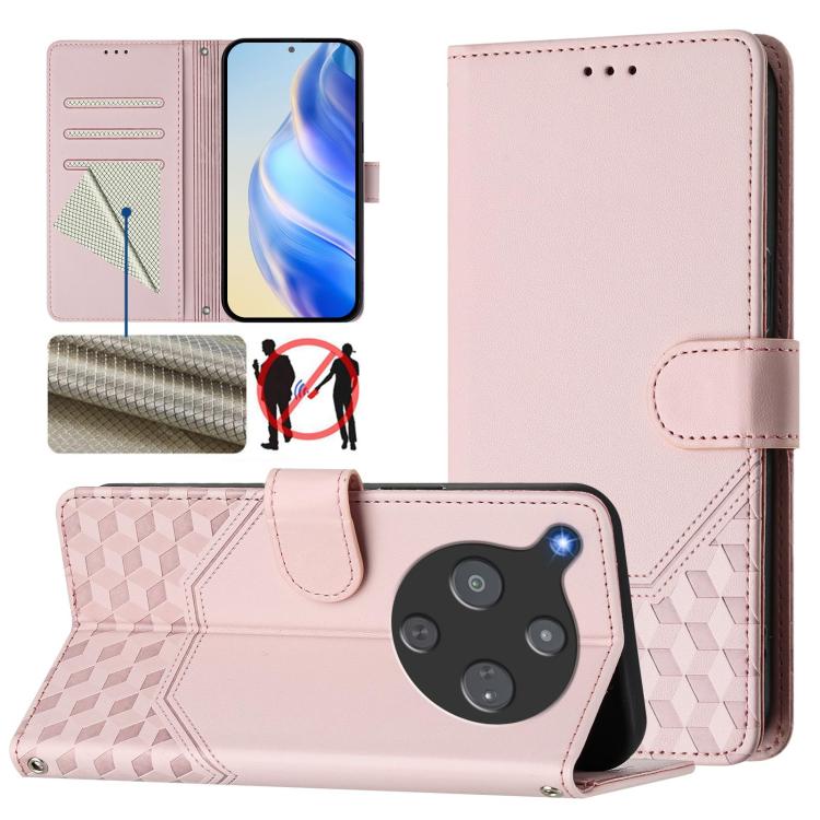 Honeycomb Embossing RFID Leather Phone Case, For ZTE nubia Neo 5 5G, For ZTE nubia Neo 5 GT 5G, For ZTE Optus X Value 5G, For ZTE Optus X Pro 2 5G, For ZTE nubia RedMagic 11 Air, For ZTE A75 Pro / Telstra T-Elite 5G, For ZTE Blade A76 4G               ...