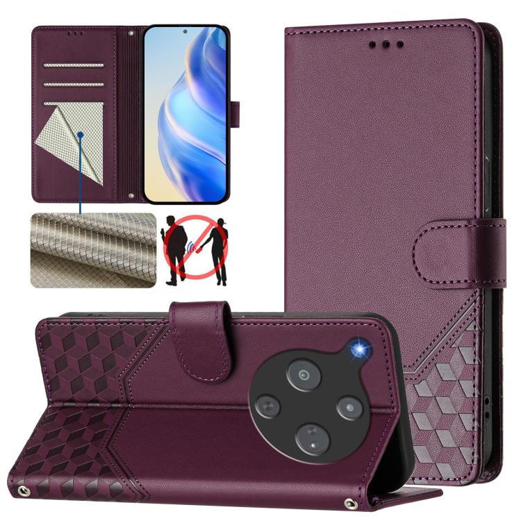 Honeycomb Embossing RFID Leather Phone Case, For ZTE nubia Neo 5 5G, For ZTE nubia Neo 5 GT 5G, For ZTE Optus X Value 5G, For ZTE Optus X Pro 2 5G, For ZTE nubia RedMagic 11 Air, For ZTE A75 Pro / Telstra T-Elite 5G, For ZTE Blade A76 4G               ...