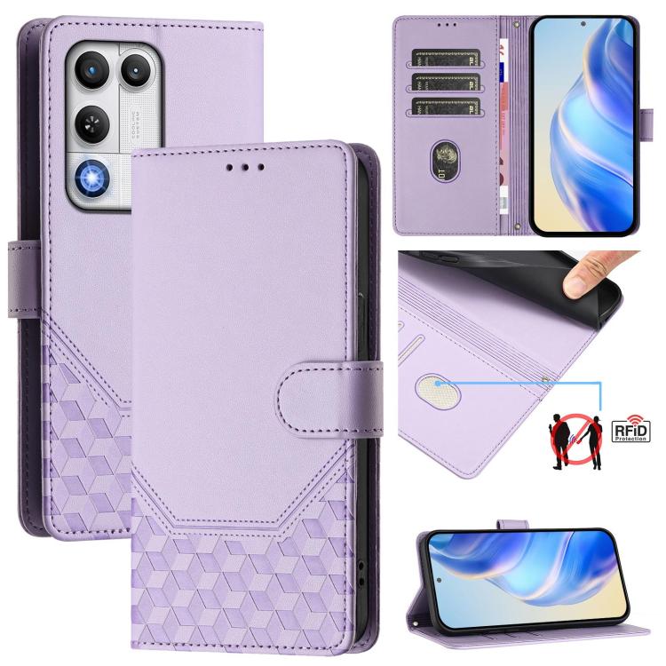 Honeycomb Embossing RFID Leather Phone Case, For ZTE nubia Neo 5 5G, For ZTE nubia Neo 5 GT 5G, For ZTE Optus X Value 5G, For ZTE Optus X Pro 2 5G, For ZTE nubia RedMagic 11 Air, For ZTE A75 Pro / Telstra T-Elite 5G, For ZTE Blade A76 4G               ...