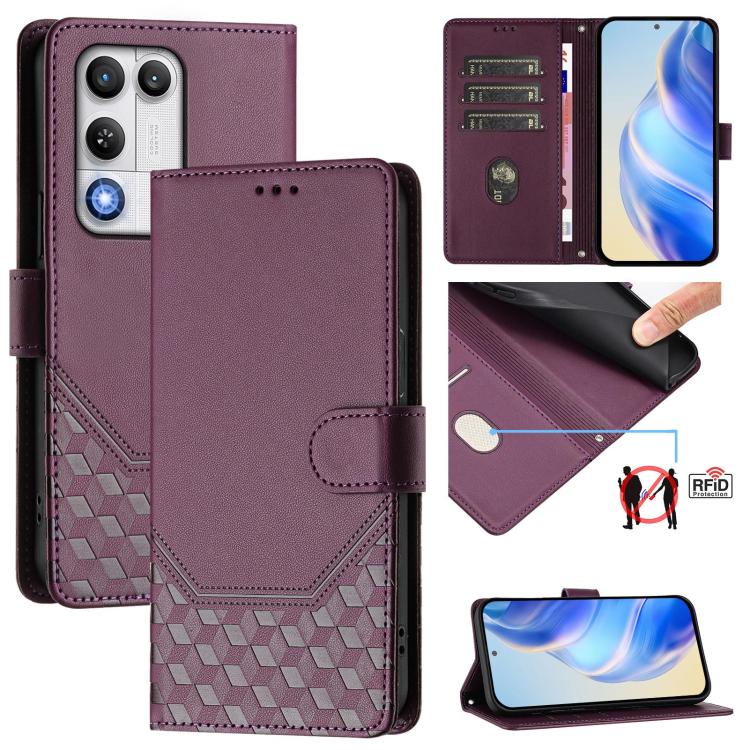 Honeycomb Embossing RFID Leather Phone Case, For ZTE nubia Neo 5 5G, For ZTE nubia Neo 5 GT 5G, For ZTE Optus X Value 5G, For ZTE Optus X Pro 2 5G, For ZTE nubia RedMagic 11 Air, For ZTE A75 Pro / Telstra T-Elite 5G, For ZTE Blade A76 4G               ...