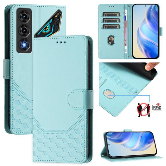 Honeycomb Embossing RFID Leather Phone Case, For ZTE nubia Neo 5 5G, For ZTE nubia Neo 5 GT 5G, For ZTE Optus X Value 5G, For ZTE Optus X Pro 2 5G, For ZTE nubia RedMagic 11 Air, For ZTE A75 Pro / Telstra T-Elite 5G, For ZTE Blade A76 4G