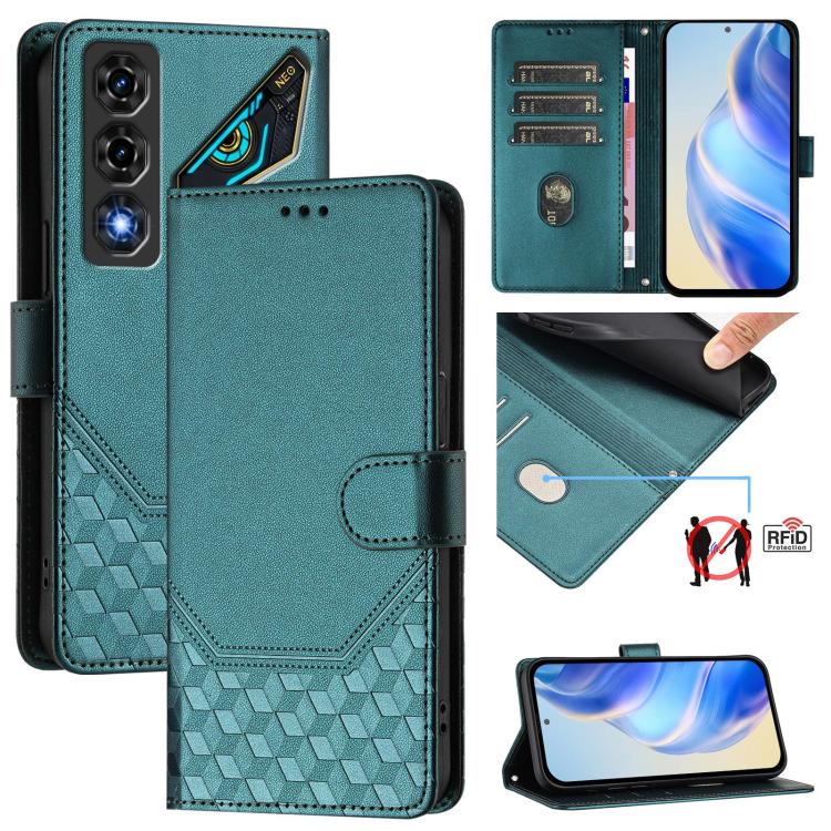 Honeycomb Embossing RFID Leather Phone Case, For ZTE nubia Neo 5 5G, For ZTE nubia Neo 5 GT 5G, For ZTE Optus X Value 5G, For ZTE Optus X Pro 2 5G, For ZTE nubia RedMagic 11 Air, For ZTE A75 Pro / Telstra T-Elite 5G, For ZTE Blade A76 4G               ...
