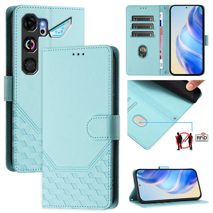 Honeycomb Embossing RFID Leather Phone Case, For ZTE nubia Neo 5 5G, For ZTE nubia Neo 5 GT 5G, For ZTE Optus X Value 5G, For ZTE Optus X Pro 2 5G, For ZTE nubia RedMagic 11 Air, For ZTE A75 Pro / Telstra T-Elite 5G, For ZTE Blade A76 4G               ...