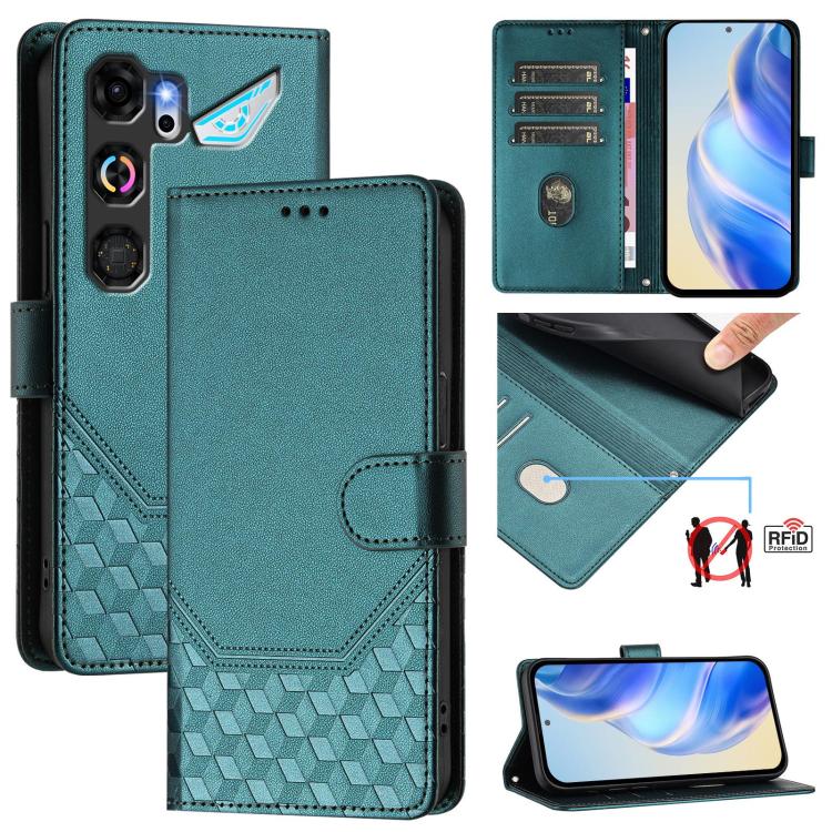 Honeycomb Embossing RFID Leather Phone Case, For ZTE nubia Neo 5 5G, For ZTE nubia Neo 5 GT 5G, For ZTE Optus X Value 5G, For ZTE Optus X Pro 2 5G, For ZTE nubia RedMagic 11 Air, For ZTE A75 Pro / Telstra T-Elite 5G, For ZTE Blade A76 4G               ...