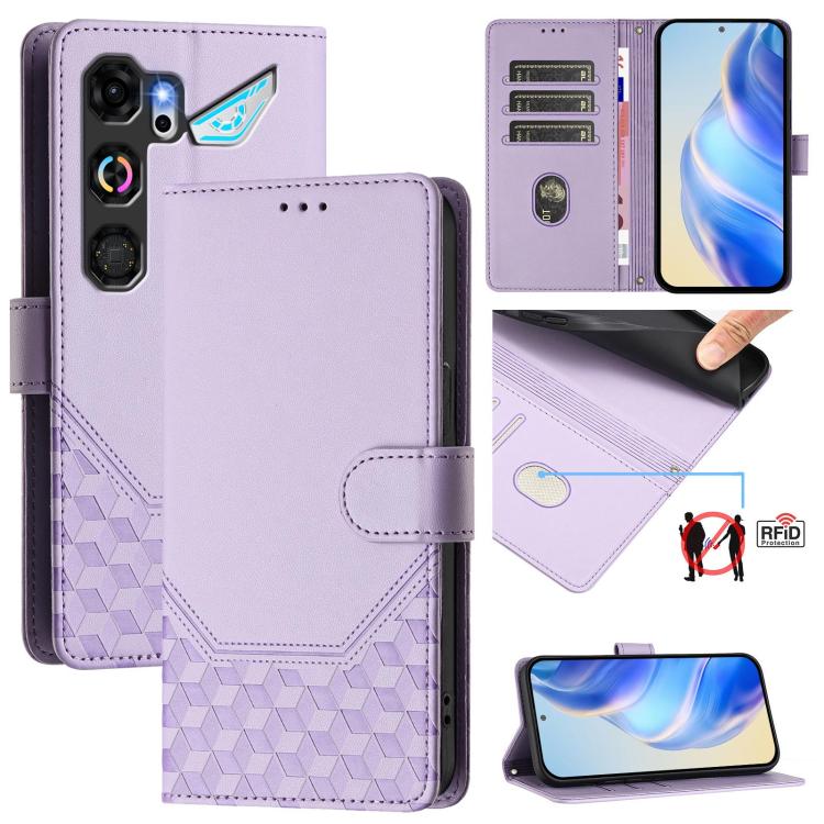 Honeycomb Embossing RFID Leather Phone Case, For ZTE nubia Neo 5 5G, For ZTE nubia Neo 5 GT 5G, For ZTE Optus X Value 5G, For ZTE Optus X Pro 2 5G, For ZTE nubia RedMagic 11 Air, For ZTE A75 Pro / Telstra T-Elite 5G, For ZTE Blade A76 4G               ...