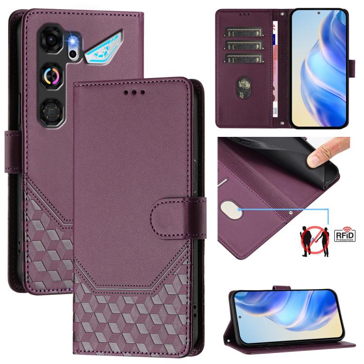 Honeycomb Embossing RFID Leather Phone Case, For ZTE nubia Neo 5 5G, For ZTE nubia Neo 5 GT 5G, For ZTE Optus X Value 5G, For ZTE Optus X Pro 2 5G, For ZTE nubia RedMagic 11 Air, For ZTE A75 Pro / Telstra T-Elite 5G, For ZTE Blade A76 4G               ...