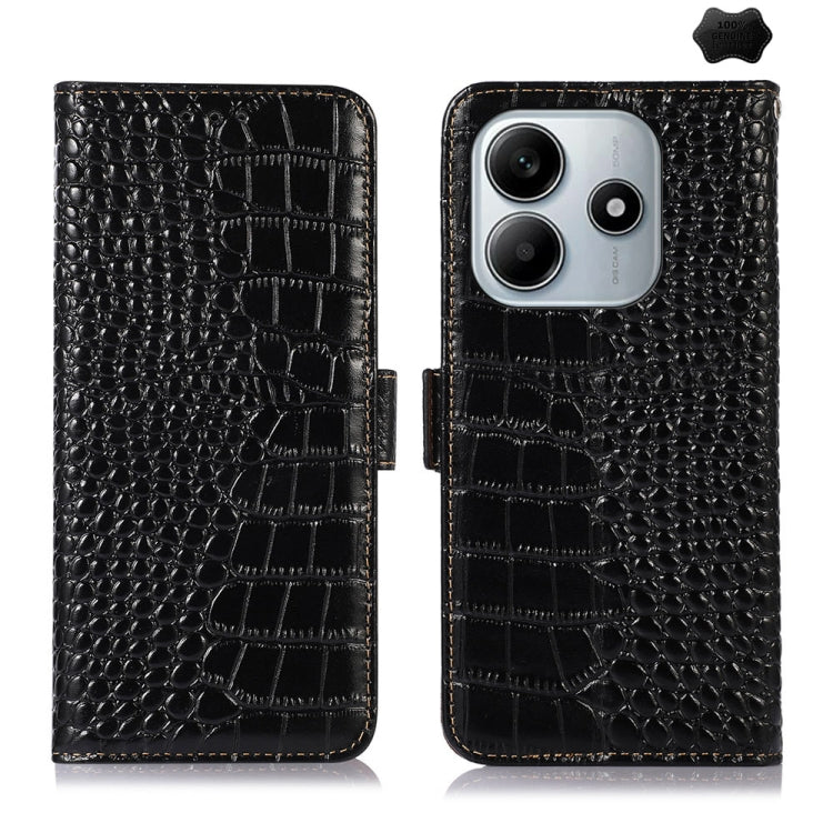 Crocodile Top Layer Cowhide Leather Phone Case, For Redmi Note 14S 4G, For Redmi K80, For Redmi Turbo 4 Pro, For Redmi Note 14 5G, For Redmi Note 14 Pro 5G, For Redmi 14C 4G