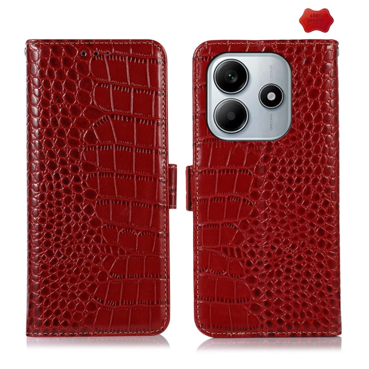 Crocodile Top Layer Cowhide Leather Phone Case, For Redmi Note 14S 4G, For Redmi K80, For Redmi Turbo 4 Pro, For Redmi Note 14 5G, For Redmi Note 14 Pro 5G, For Redmi 14C 4G