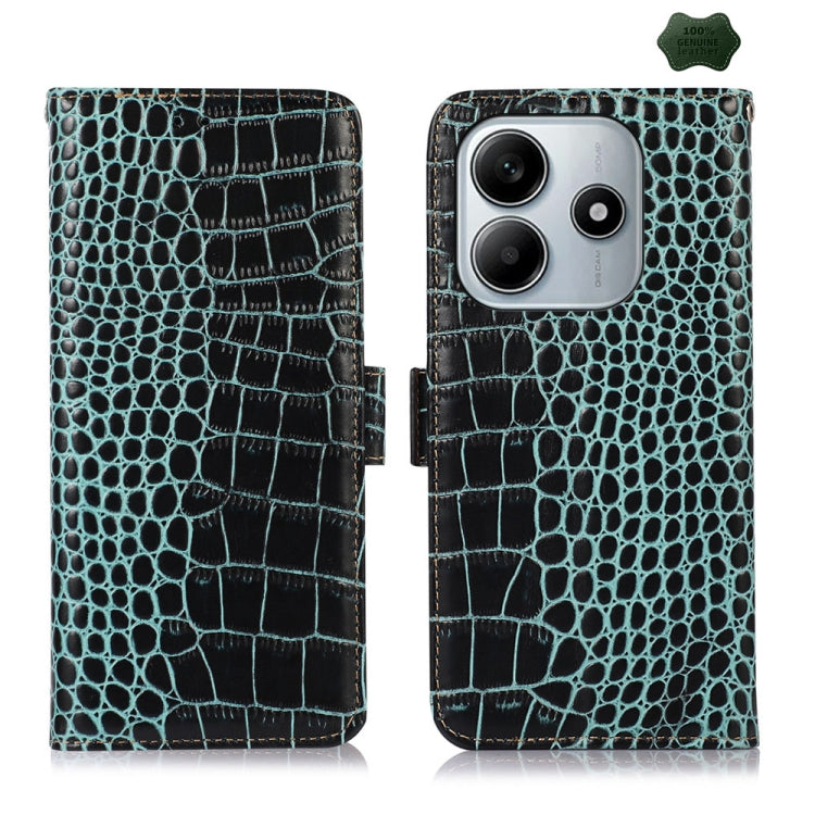 Crocodile Top Layer Cowhide Leather Phone Case, For Redmi Note 14S 4G, For Redmi K80, For Redmi Turbo 4 Pro, For Redmi Note 14 5G, For Redmi Note 14 Pro 5G, For Redmi 14C 4G