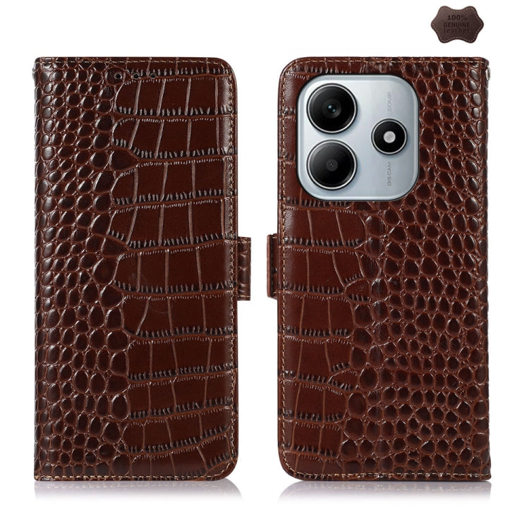 Crocodile Top Layer Cowhide Leather Phone Case, For Redmi Note 14S 4G, For Redmi K80, For Redmi Turbo 4 Pro, For Redmi Note 14 5G, For Redmi Note 14 Pro 5G, For Redmi 14C 4G
