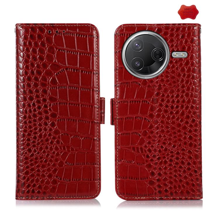 Crocodile Top Layer Cowhide Leather Phone Case, For Redmi Note 14S 4G, For Redmi K80, For Redmi Turbo 4 Pro, For Redmi Note 14 5G, For Redmi Note 14 Pro 5G, For Redmi 14C 4G