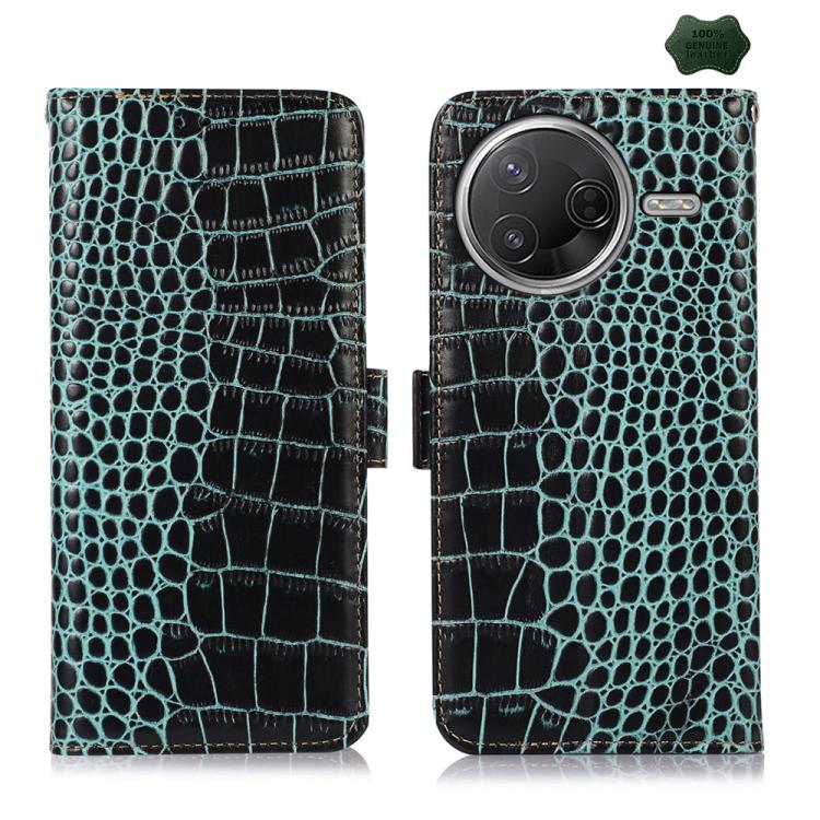 Crocodile Top Layer Cowhide Leather Phone Case, For Redmi Note 14S 4G, For Redmi K80, For Redmi Turbo 4 Pro, For Redmi Note 14 5G, For Redmi Note 14 Pro 5G, For Redmi 14C 4G