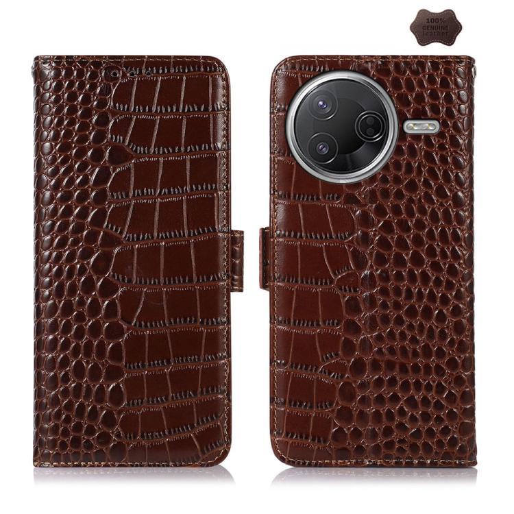 Crocodile Top Layer Cowhide Leather Phone Case, For Redmi Note 14S 4G, For Redmi K80, For Redmi Turbo 4 Pro, For Redmi Note 14 5G, For Redmi Note 14 Pro 5G, For Redmi 14C 4G