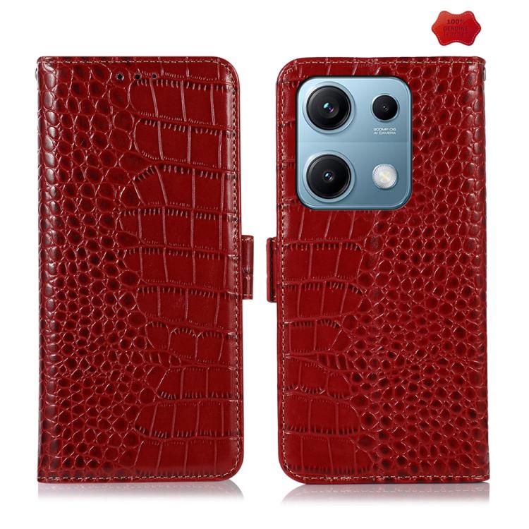 Crocodile Top Layer Cowhide Leather Phone Case, For Redmi Note 14S 4G, For Redmi K80, For Redmi Turbo 4 Pro, For Redmi Note 14 5G, For Redmi Note 14 Pro 5G, For Redmi 14C 4G