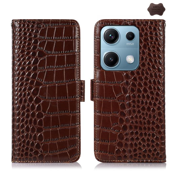Crocodile Top Layer Cowhide Leather Phone Case, For Redmi Note 14S 4G, For Redmi K80, For Redmi Turbo 4 Pro, For Redmi Note 14 5G, For Redmi Note 14 Pro 5G, For Redmi 14C 4G