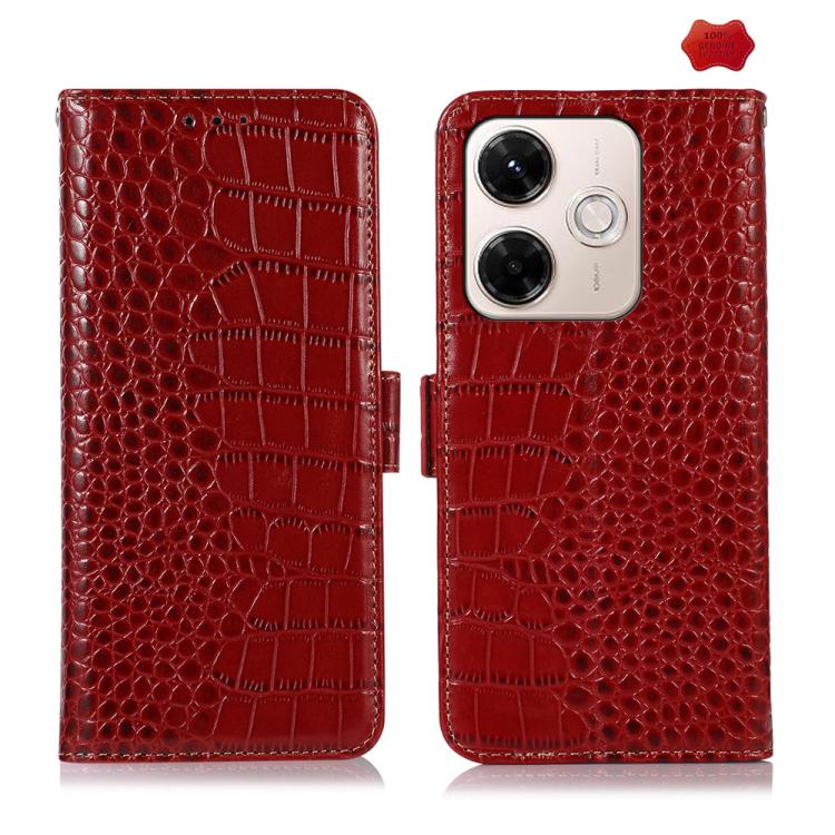 Crocodile Top Layer Cowhide Leather Phone Case, For Redmi A7 Pro 171mm / Poco C85x 5G, For Redmi Turbo 5 Max / Poco X8 Pro Max, For Redmi Turbo 5 5G / Poco X8 Pro 5G, For Redmi Note 15 Pro+ 5G Global 163.3, For Redmi Note 15 5G Global 164mm            ...