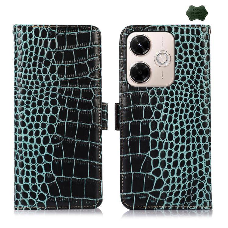 Crocodile Top Layer Cowhide Leather Phone Case, For Redmi A7 Pro 171mm / Poco C85x 5G, For Redmi Turbo 5 Max / Poco X8 Pro Max, For Redmi Turbo 5 5G / Poco X8 Pro 5G, For Redmi Note 15 Pro+ 5G Global 163.3, For Redmi Note 15 5G Global 164mm            ...