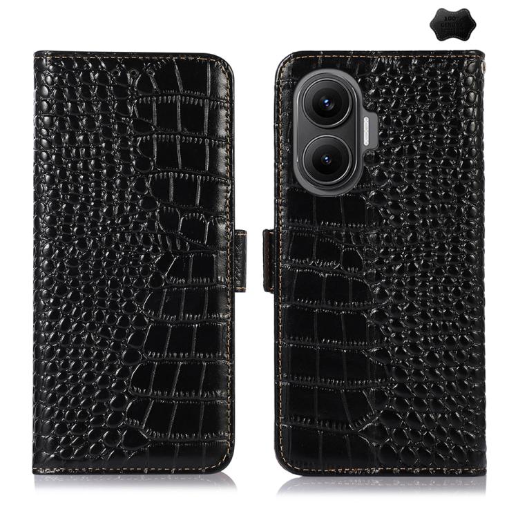 Crocodile Top Layer Cowhide Leather Phone Case, For Redmi Note 14S 4G, For Redmi K80, For Redmi Turbo 4 Pro, For Redmi Note 14 5G, For Redmi Note 14 Pro 5G, For Redmi 14C 4G