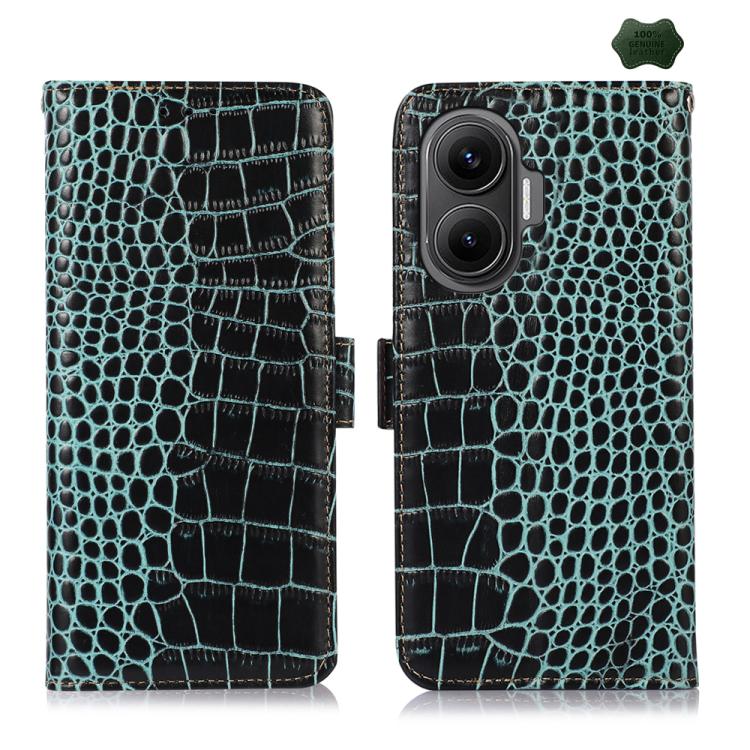 Crocodile Top Layer Cowhide Leather Phone Case, For Redmi Note 14S 4G, For Redmi K80, For Redmi Turbo 4 Pro, For Redmi Note 14 5G, For Redmi Note 14 Pro 5G, For Redmi 14C 4G