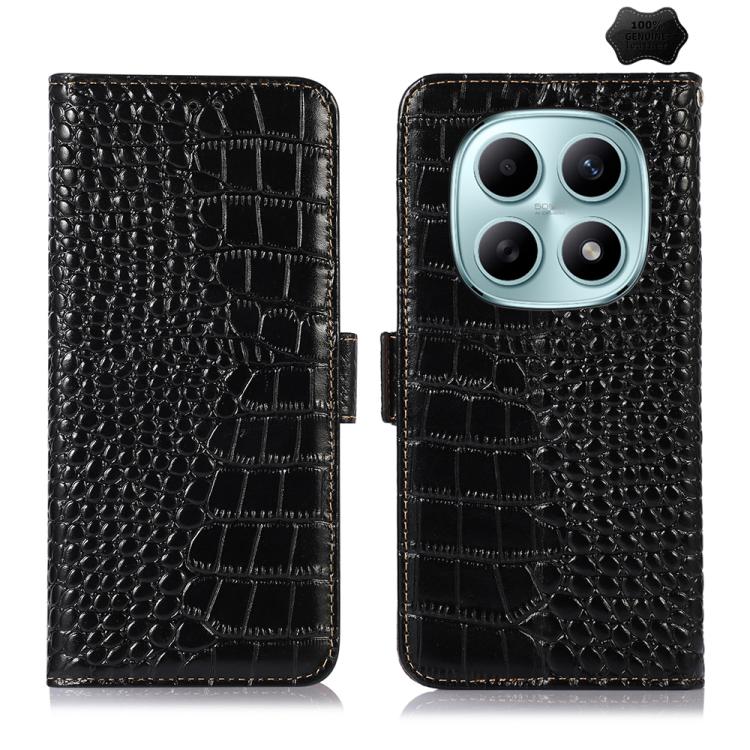 Crocodile Top Layer Cowhide Leather Phone Case, For Redmi A7 Pro 171mm / Poco C85x 5G, For Redmi Turbo 5 Max / Poco X8 Pro Max, For Redmi Turbo 5 5G / Poco X8 Pro 5G, For Redmi Note 15 Pro+ 5G Global 163.3, For Redmi Note 15 5G Global 164mm            ...