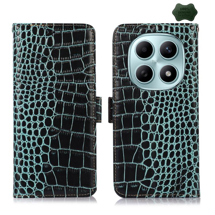 Crocodile Top Layer Cowhide Leather Phone Case, For Redmi A7 Pro 171mm / Poco C85x 5G, For Redmi Turbo 5 Max / Poco X8 Pro Max, For Redmi Turbo 5 5G / Poco X8 Pro 5G, For Redmi Note 15 Pro+ 5G Global 163.3, For Redmi Note 15 5G Global 164mm            ...