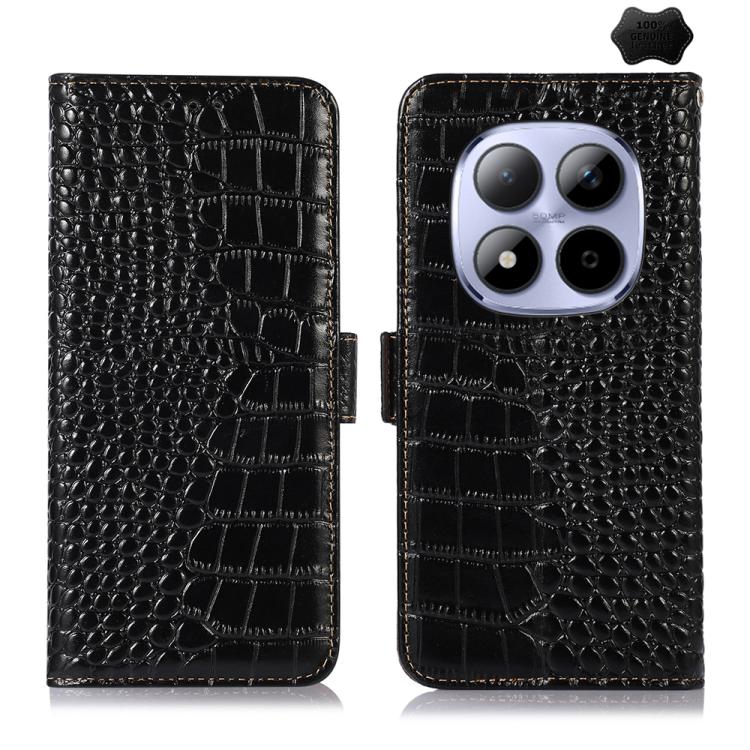 Crocodile Top Layer Cowhide Leather Phone Case, For Redmi A7 Pro 171mm / Poco C85x 5G, For Redmi Turbo 5 Max / Poco X8 Pro Max, For Redmi Turbo 5 5G / Poco X8 Pro 5G, For Redmi Note 15 Pro+ 5G Global 163.3, For Redmi Note 15 5G Global 164mm            ...