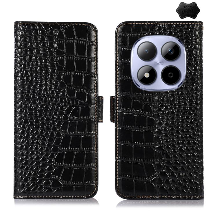 Crocodile Top Layer Cowhide Leather Phone Case, For Redmi A7 Pro 171mm / Poco C85x 5G, For Redmi Turbo 5 Max / Poco X8 Pro Max, For Redmi Turbo 5 5G / Poco X8 Pro 5G, For Redmi Note 15 Pro+ 5G Global 163.3, For Redmi Note 15 5G Global 164mm            ...