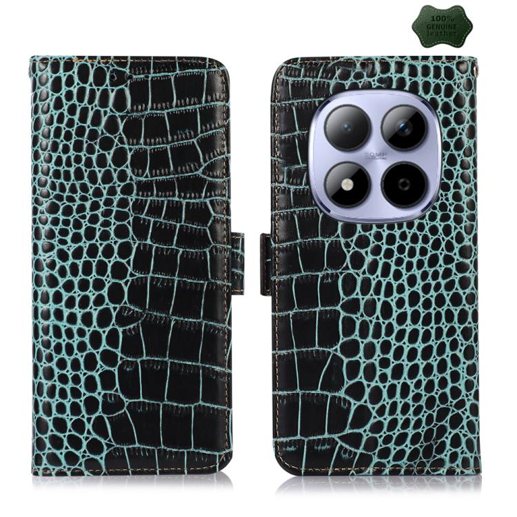 Crocodile Top Layer Cowhide Leather Phone Case, For Redmi A7 Pro 171mm / Poco C85x 5G, For Redmi Turbo 5 Max / Poco X8 Pro Max, For Redmi Turbo 5 5G / Poco X8 Pro 5G, For Redmi Note 15 Pro+ 5G Global 163.3, For Redmi Note 15 5G Global 164mm            ...