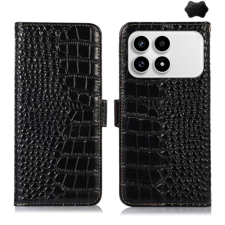 Crocodile Top Layer Cowhide Leather Phone Case, For Redmi A7 Pro 171mm / Poco C85x 5G, For Redmi Turbo 5 Max / Poco X8 Pro Max, For Redmi Turbo 5 5G / Poco X8 Pro 5G, For Redmi Note 15 Pro+ 5G Global 163.3, For Redmi Note 15 5G Global 164mm            ...