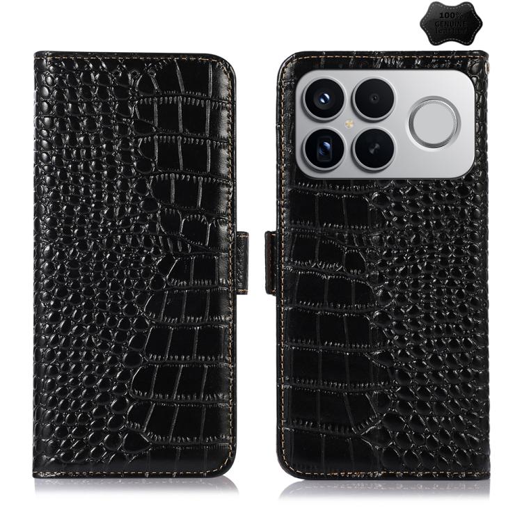 Crocodile Top Layer Cowhide Leather Phone Case, For Redmi A7 Pro 171mm / Poco C85x 5G, For Redmi Turbo 5 Max / Poco X8 Pro Max, For Redmi Turbo 5 5G / Poco X8 Pro 5G, For Redmi Note 15 Pro+ 5G Global 163.3, For Redmi Note 15 5G Global 164mm            ...