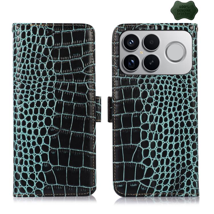 Crocodile Top Layer Cowhide Leather Phone Case, For Redmi A7 Pro 171mm / Poco C85x 5G, For Redmi Turbo 5 Max / Poco X8 Pro Max, For Redmi Turbo 5 5G / Poco X8 Pro 5G, For Redmi Note 15 Pro+ 5G Global 163.3, For Redmi Note 15 5G Global 164mm            ...