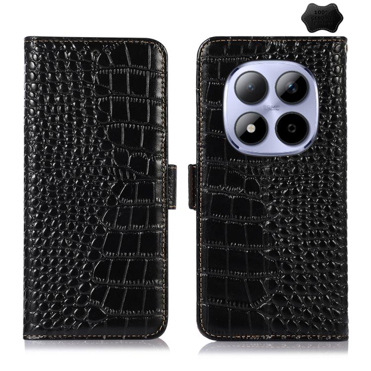 Crocodile Top Layer Cowhide Leather Phone Case, For Redmi A7 Pro 171mm / Poco C85x 5G, For Redmi Turbo 5 Max / Poco X8 Pro Max, For Redmi Turbo 5 5G / Poco X8 Pro 5G, For Redmi Note 15 Pro+ 5G Global 163.3, For Redmi Note 15 5G Global 164mm            ...