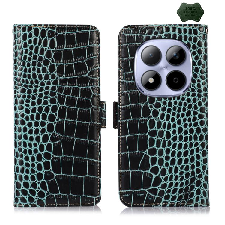 Crocodile Top Layer Cowhide Leather Phone Case, For Redmi A7 Pro 171mm / Poco C85x 5G, For Redmi Turbo 5 Max / Poco X8 Pro Max, For Redmi Turbo 5 5G / Poco X8 Pro 5G, For Redmi Note 15 Pro+ 5G Global 163.3, For Redmi Note 15 5G Global 164mm            ...