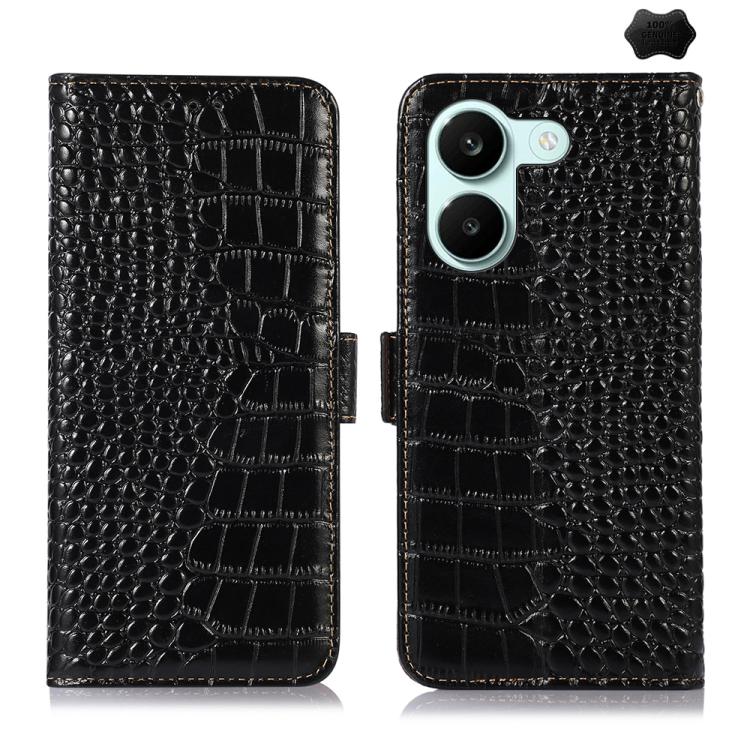Crocodile Top Layer Cowhide Leather Phone Case, For Redmi 17 5G / 4G Global 170mm, For Redmi Note 17 4G Global 171mm, For Redmi A7 Pro 171mm / Poco C85x 5G, For Redmi Turbo 5 Max / Poco X8 Pro Max, For Redmi Turbo 5 5G / Poco X8 Pro 5G                 ...