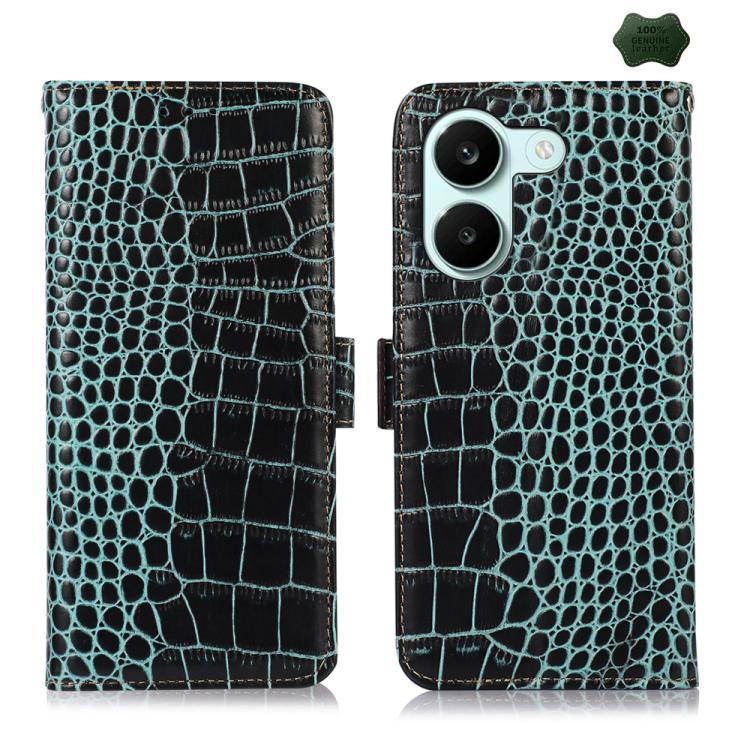 Crocodile Top Layer Cowhide Leather Phone Case, For Redmi A7 Pro 171mm / Poco C85x 5G, For Redmi Turbo 5 Max / Poco X8 Pro Max, For Redmi Turbo 5 5G / Poco X8 Pro 5G, For Redmi Note 15 Pro+ 5G Global 163.3, For Redmi Note 15 5G Global 164mm            ...
