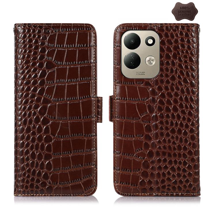 Crocodile Top Layer Cowhide Leather Phone Case, For Redmi 17 5G / 4G Global 170mm, For Redmi Note 17 4G Global 171mm, For Redmi A7 Pro 171mm / Poco C85x 5G, For Redmi Turbo 5 Max / Poco X8 Pro Max, For Redmi Turbo 5 5G / Poco X8 Pro 5G                 ...