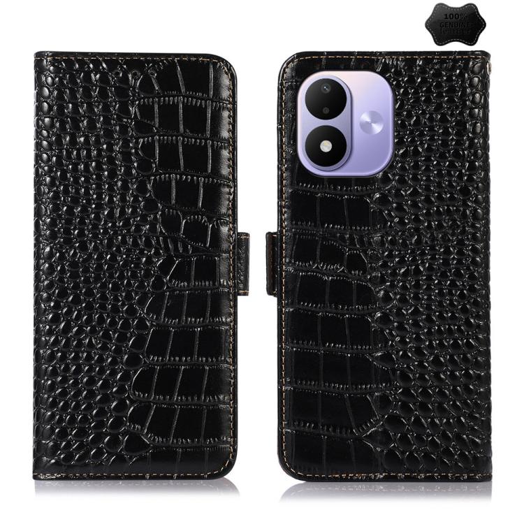Crocodile Top Layer Cowhide Leather Phone Case, For Redmi 17 5G / 4G Global 170mm, For Redmi Note 17 4G Global 171mm, For Redmi A7 Pro 171mm / Poco C85x 5G, For Redmi Turbo 5 Max / Poco X8 Pro Max, For Redmi Turbo 5 5G / Poco X8 Pro 5G                 ...