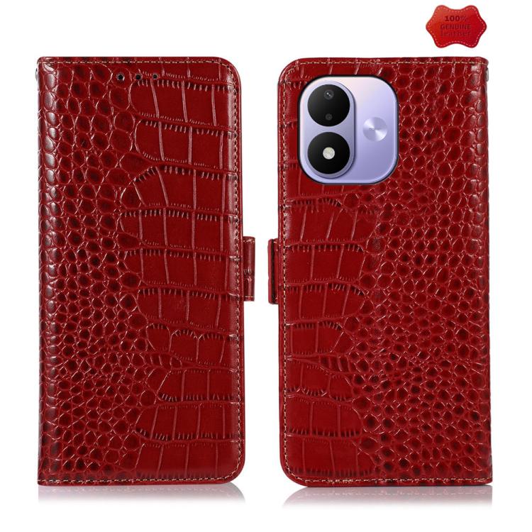 Crocodile Top Layer Cowhide Leather Phone Case, For Redmi 17 5G / 4G Global 170mm, For Redmi Note 17 4G Global 171mm, For Redmi A7 Pro 171mm / Poco C85x 5G, For Redmi Turbo 5 Max / Poco X8 Pro Max, For Redmi Turbo 5 5G / Poco X8 Pro 5G                 ...