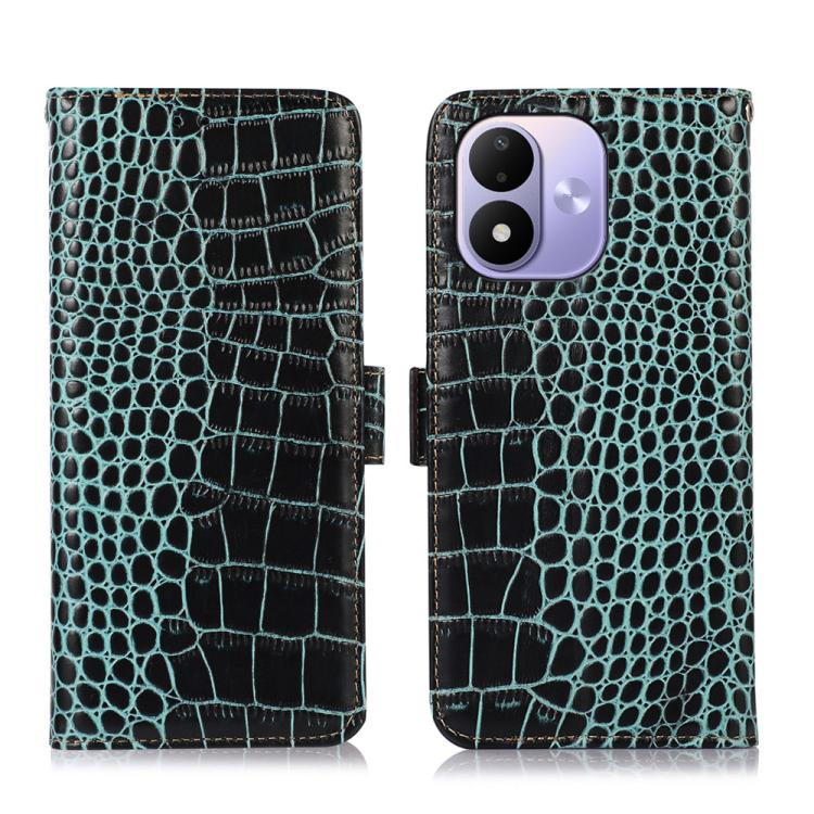Crocodile Top Layer Cowhide Leather Phone Case, For Redmi 17 5G / 4G Global 170mm, For Redmi Note 17 4G Global 171mm, For Redmi A7 Pro 171mm / Poco C85x 5G, For Redmi Turbo 5 Max / Poco X8 Pro Max, For Redmi Turbo 5 5G / Poco X8 Pro 5G                 ...