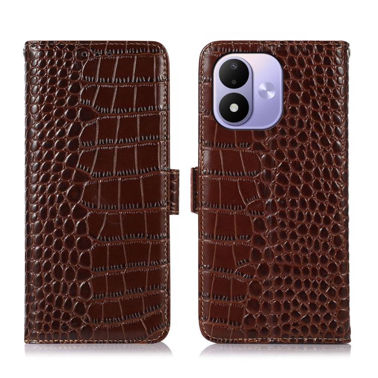 Crocodile Top Layer Cowhide Leather Phone Case, For Redmi 17 5G / 4G Global 170mm, For Redmi Note 17 4G Global 171mm, For Redmi A7 Pro 171mm / Poco C85x 5G, For Redmi Turbo 5 Max / Poco X8 Pro Max, For Redmi Turbo 5 5G / Poco X8 Pro 5G                 ...